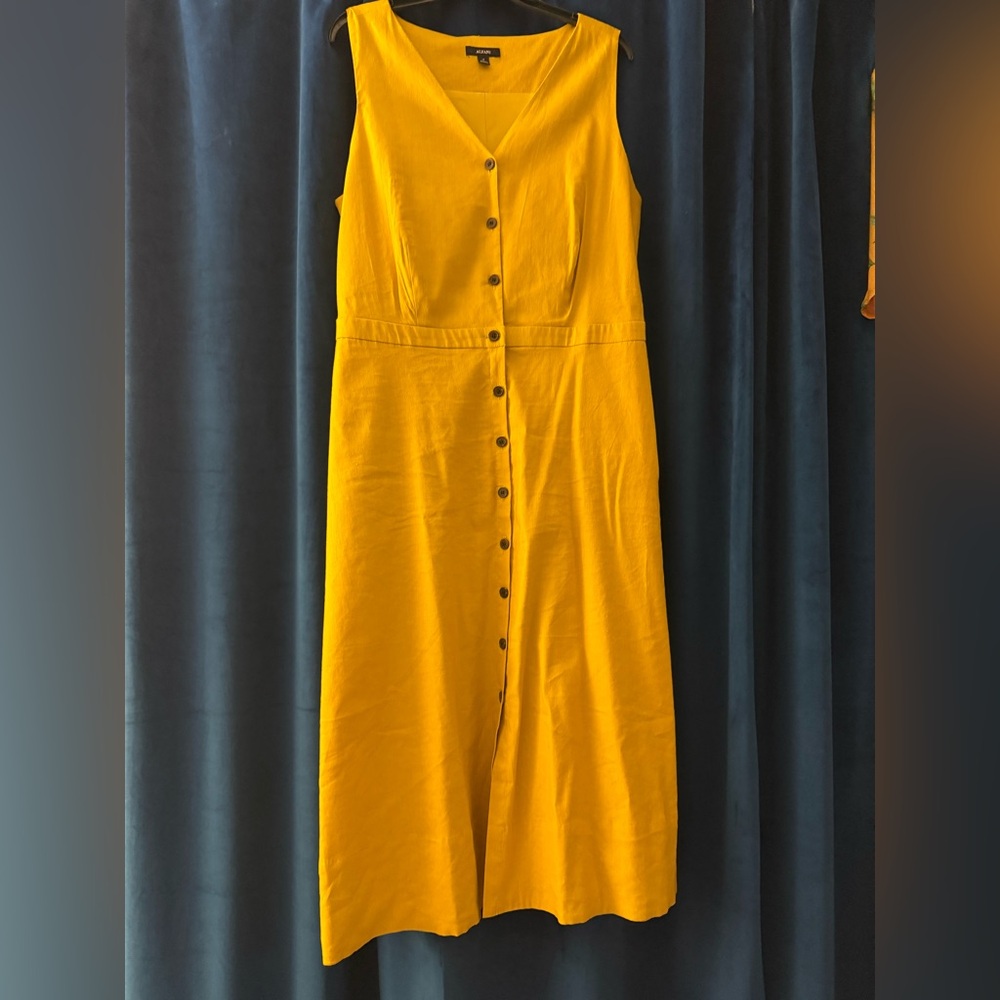 Alfani Yellow Sleeveless Crew Neck Sundress